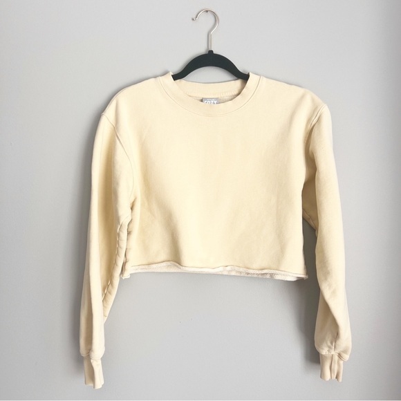 Aritzia Tops - ❤️ TNA Cozy Crop Crewneck Sweatshirt Pullover Aritzia Butter Yellow